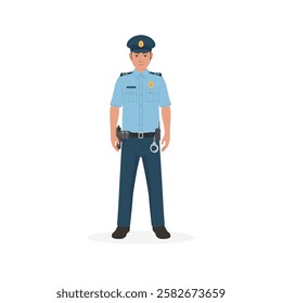 police officer standing vector illustration