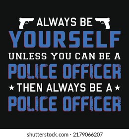 Police officer T-shirt design vector illustration