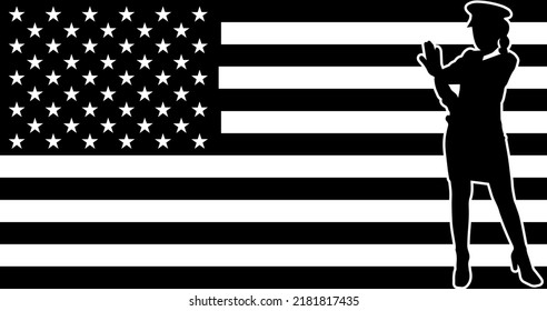 police officer with usa flag vector svg