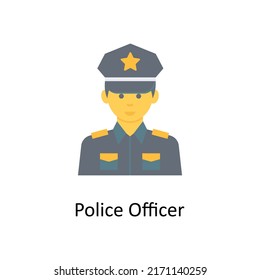 Police Officer  vector flat icon for web isolated on white background EPS 10 file