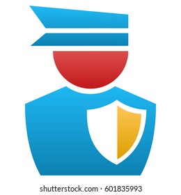 Police Officer vector icon. Flat symbol with gradient. Pictogram is isolated on a white background. Designed for web and software interfaces.