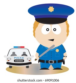 Police Officer. Vector illustration