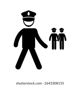 Police Officer Walking in Uniform Illustration