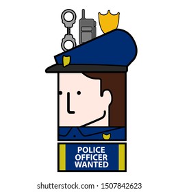 Police officer wanted avatar image - Vector illustration