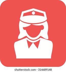 Police, officer, woman icon vector image. Can also be used for professionals. Suitable for web apps, mobile apps and print media.