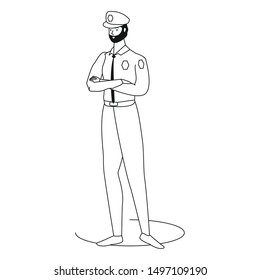 police officer worker avatar character