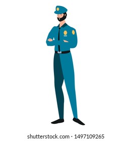 police officer worker avatar character