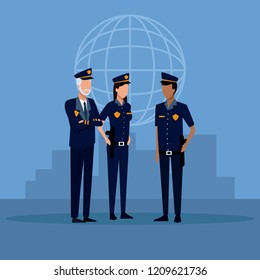 Police officers cartoon