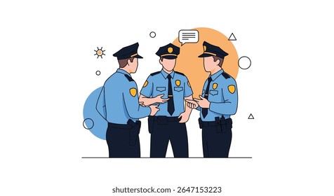 Policiais Discutindo Táticas Policiais Juntas