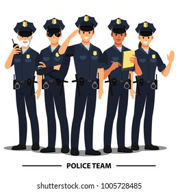 police officers team , vector character