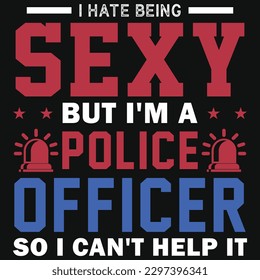 Police officers typography tshirt design 