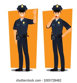 police officers ; vector character