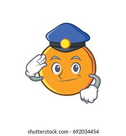 Police orange fruit cartoon character