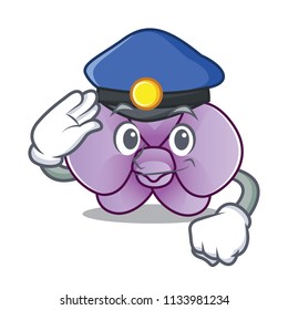 Police orchid flower character cartoon