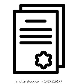 Police papers icon. Outline police papers vector icon for web design isolated on white background