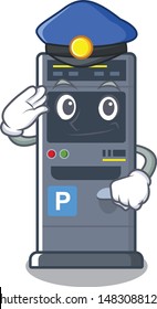 Police parking vending machine in a character