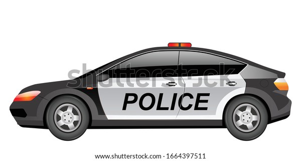 Police Patrol Car Cartoon Vector Illustration Stock Vector (Royalty ...