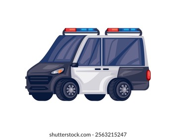 police patrol flashing lights isolated design