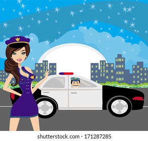 police patrol at night