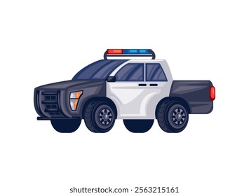 police patrol pickup isolated design