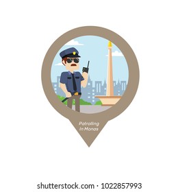 Police Patrolling In Monas Pin Map