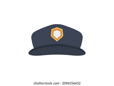 police peaked cap with cockade vector illustration isolated on white background
