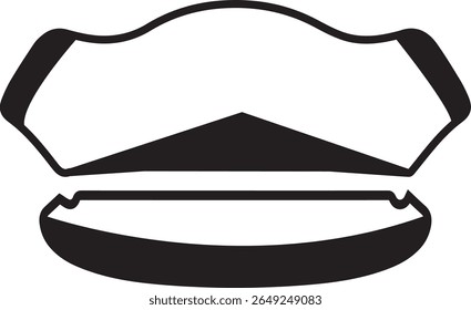 Policiais boné de pico com vetor de cockade ilustração isolado no fundo branco ilustração stock, Badge, Roupas, Computador Gráfico, Controle, Crime, boné de polícia ilustração mão desenhado isolado