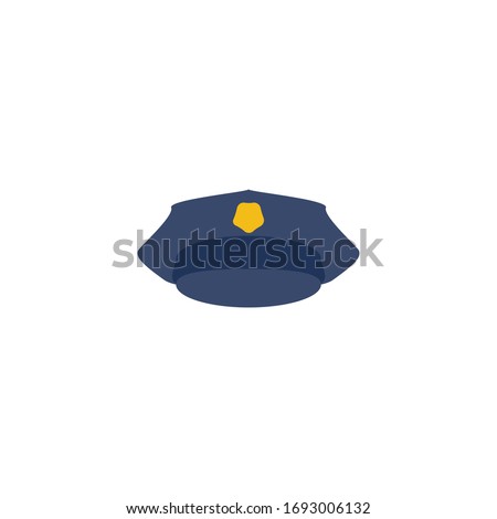 police peaked cap with cockade vector illustration isolated on white background