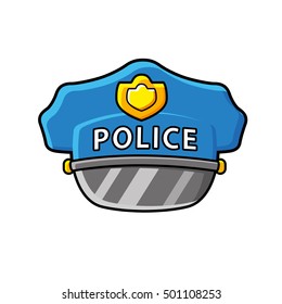 Police peaked cap isolated.