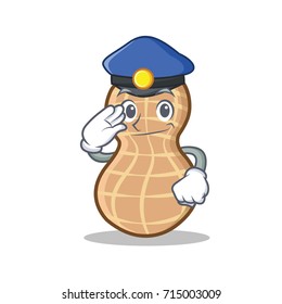 Police peanut character cartoon style