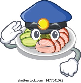 Police peking dunking in the character shape