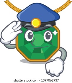 Police peridot jewelry isolated in the mascot