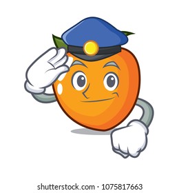 Police persimmon character cartoon style