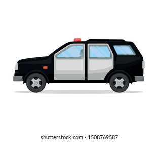 police pickup truck. Vector illustration on a white background.