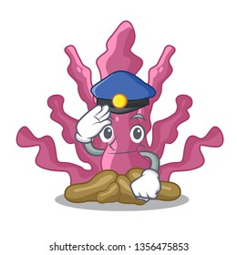 Police pink seaweed in the character shape