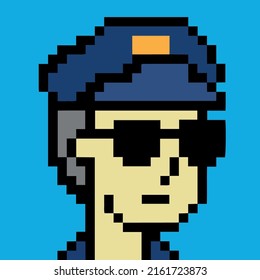 Police Pixel Art Vector Icon: เวกเตอร์สต็อก (ปลอดค่าลิขสิทธิ์ ...