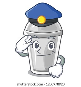 Police plastic cup in the cartoon form