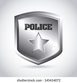 police plate over gray background vector illustration 