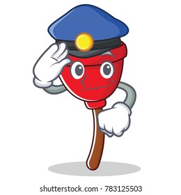 Police plunger character cartoon style