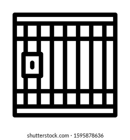 Police Prison Bar Gate Icon Vector. Outline Police Prison Bar Gate Sign. Isolated Contour Symbol Illustration