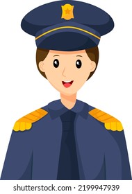 Police Profession Character Design Illustration
