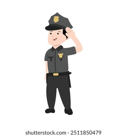 Profesión policial retratada en Arte vectorial lleno de acción