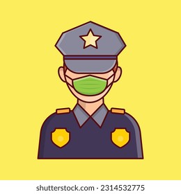 profesión policial Ilustración vectorial sobre un fondo transparente. Símbolos de calidad superior. Iconos planos de línea vectorial para el diseño de conceptos y gráficos.