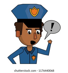 Police profile cartoon colorful