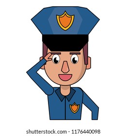 Police profile cartoon colorful