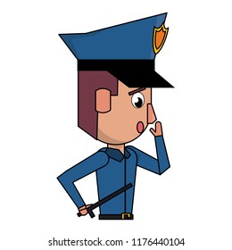 Police profile cartoon colorful