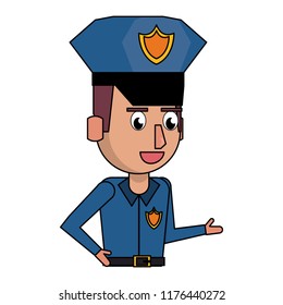 Police profile cartoon colorful