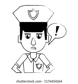Police profile cartoon sketch