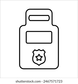 Police Protect Shield Icon Line Vector graphics