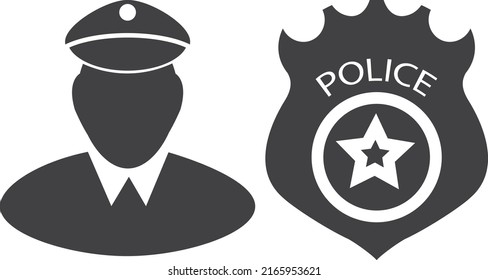 Police protection icon, police symbol vector